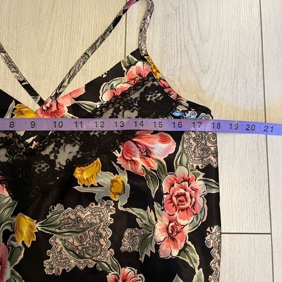 Vintage floral satin midi slip dress - Picture 12 of 14